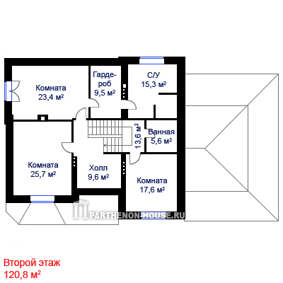 2 этаж Проект коттеджа ЭК 443-0